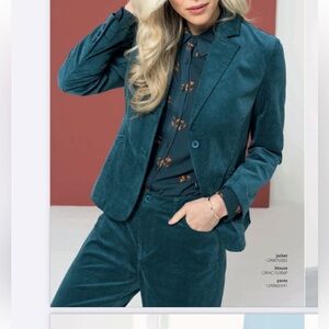 ZILCH Teal Blazer 2 Button Up Front Fitted Classic Sz XS